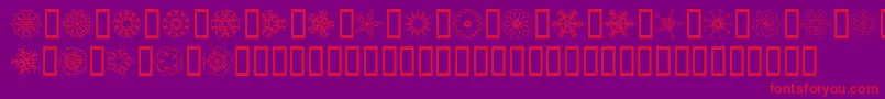 JiKaleidoscopeBats Font – Red Fonts on Purple Background