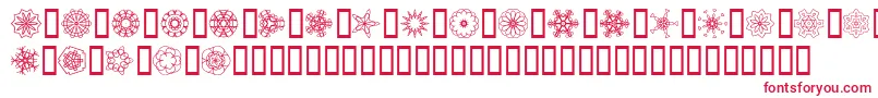 JiKaleidoscopeBats Font – Red Fonts on White Background