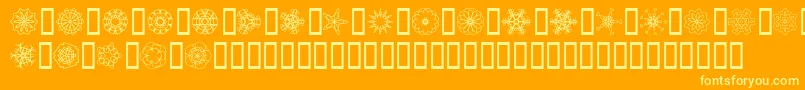 JiKaleidoscopeBats Font – Yellow Fonts on Orange Background