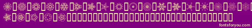 JiKaleidoscopeBats Font – Yellow Fonts on Purple Background