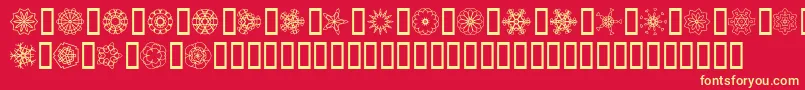 JiKaleidoscopeBats Font – Yellow Fonts on Red Background