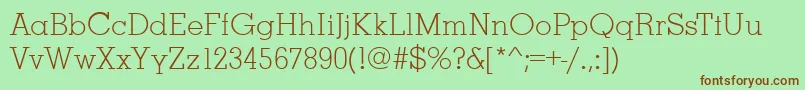 MissouriFineRegular Font – Brown Fonts on Green Background