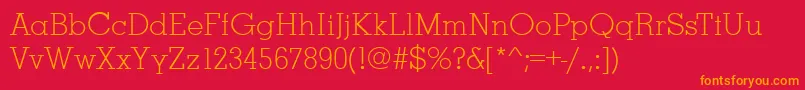 MissouriFineRegular Font – Orange Fonts on Red Background