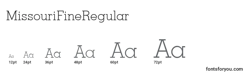 MissouriFineRegular Font Sizes