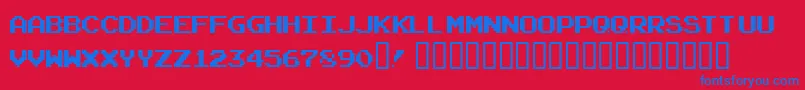 Czcionka Arcadeclassic – niebieskie czcionki na czerwonym tle