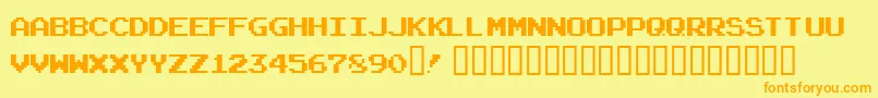 fuente Arcadeclassic – Fuentes Naranjas Sobre Fondo Amarillo