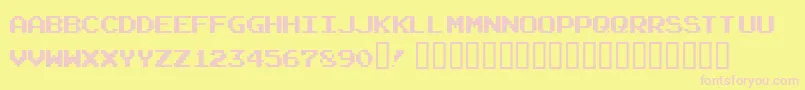 Arcadeclassic Font – Pink Fonts on Yellow Background