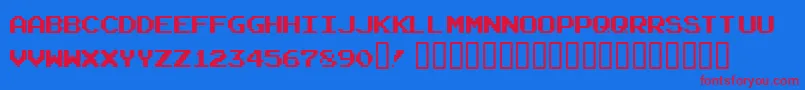 Arcadeclassic Font – Red Fonts on Blue Background