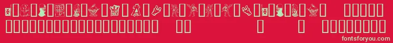 Ivanbats Font – Green Fonts on Red Background