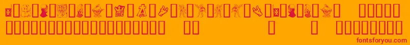 Ivanbats Font – Red Fonts on Orange Background