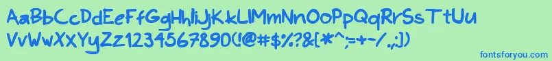 Khandb Font – Blue Fonts on Green Background