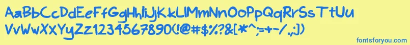 Khandb Font – Blue Fonts on Yellow Background