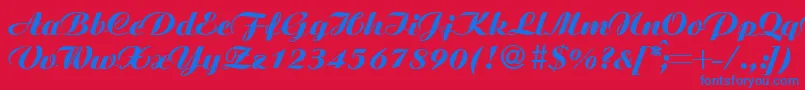 フォントAgnesextraboldRegular – 赤い背景に青い文字