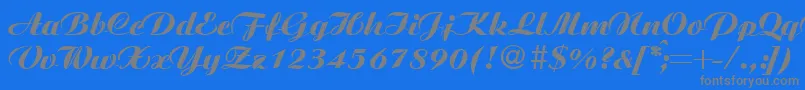 フォントAgnesextraboldRegular – 青い背景に灰色の文字