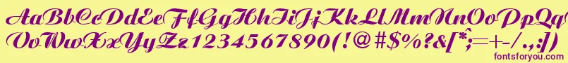 AgnesextraboldRegular Font – Purple Fonts on Yellow Background