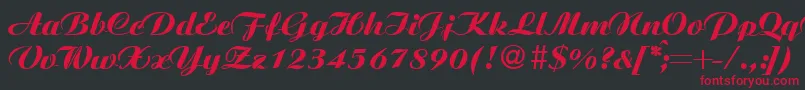 フォントAgnesextraboldRegular – 黒い背景に赤い文字