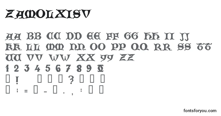 Czcionka ZamolxisV – alfabet, cyfry, specjalne znaki