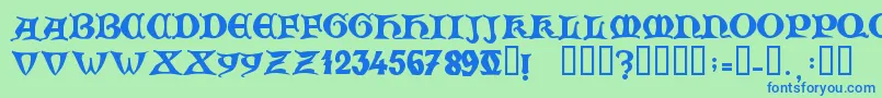 ZamolxisV Font – Blue Fonts on Green Background