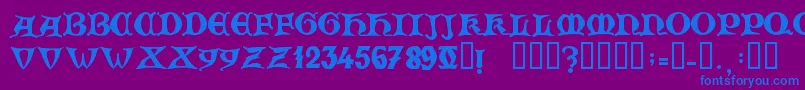 ZamolxisV-fontti – siniset fontit violetilla taustalla