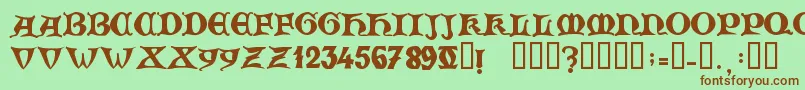 ZamolxisV Font – Brown Fonts on Green Background