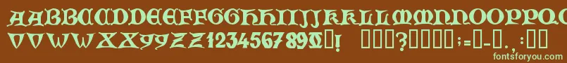 ZamolxisV Font – Green Fonts on Brown Background