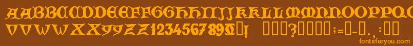 ZamolxisV Font – Orange Fonts on Brown Background