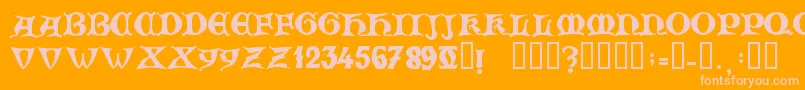 ZamolxisV-Schriftart – Rosa Schriften auf orangefarbenem Hintergrund