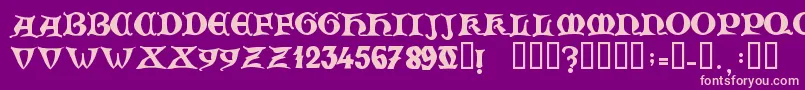 ZamolxisV-fontti – vaaleanpunaiset fontit violetilla taustalla