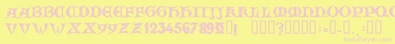 ZamolxisV Font – Pink Fonts on Yellow Background