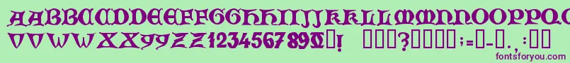 ZamolxisV Font – Purple Fonts on Green Background