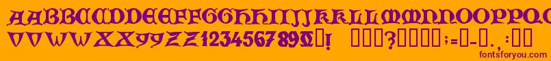 Fonte ZamolxisV – fontes roxas em um fundo laranja