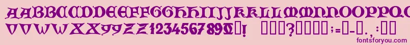 ZamolxisV-Schriftart – Violette Schriften auf rosa Hintergrund