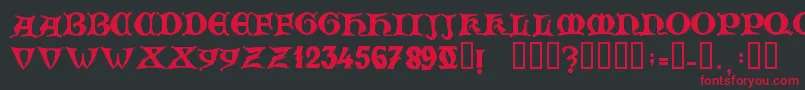 ZamolxisV Font – Red Fonts on Black Background