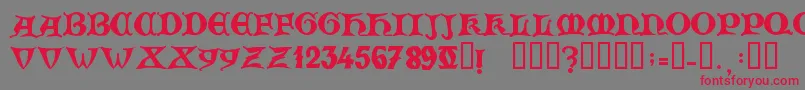 ZamolxisV Font – Red Fonts on Gray Background