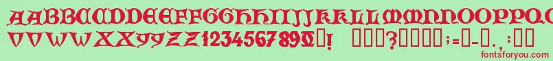 ZamolxisV Font – Red Fonts on Green Background