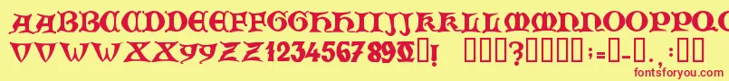 ZamolxisV Font – Red Fonts on Yellow Background