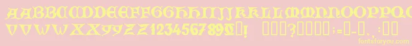 ZamolxisV-Schriftart – Gelbe Schriften auf rosa Hintergrund