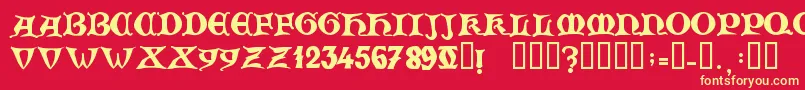 ZamolxisV Font – Yellow Fonts on Red Background