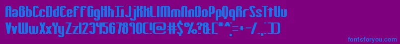 フォントYieldingBrk – 紫色の背景に青い文字