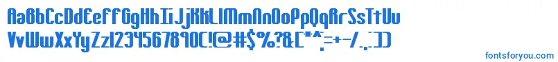 フォントYieldingBrk – 白い背景に青い文字