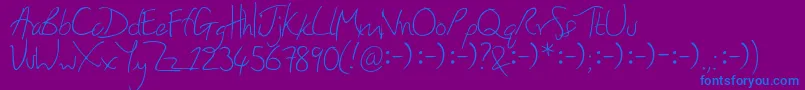 HoneyIStoleYourJumper Font – Blue Fonts on Purple Background