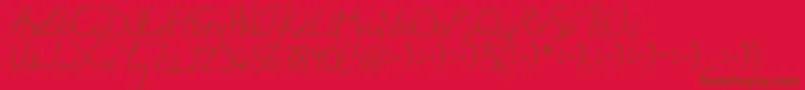 HoneyIStoleYourJumper Font – Brown Fonts on Red Background