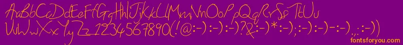 HoneyIStoleYourJumper Font – Orange Fonts on Purple Background