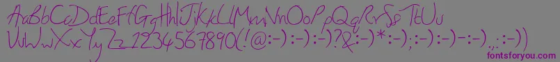 HoneyIStoleYourJumper Font – Purple Fonts on Gray Background