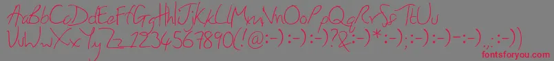 HoneyIStoleYourJumper Font – Red Fonts on Gray Background