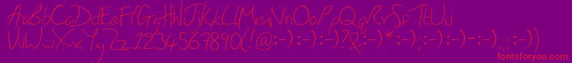 HoneyIStoleYourJumper Font – Red Fonts on Purple Background
