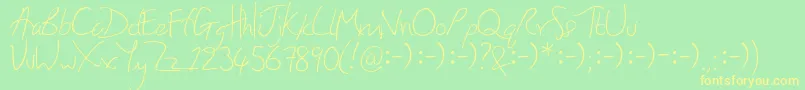 HoneyIStoleYourJumper Font – Yellow Fonts on Green Background