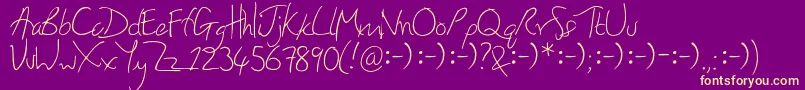 HoneyIStoleYourJumper Font – Yellow Fonts on Purple Background