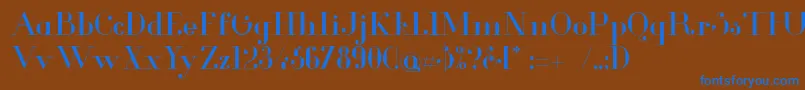 GlamorRegular Font – Blue Fonts on Brown Background