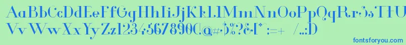 GlamorRegular Font – Blue Fonts on Green Background